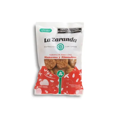 GALLETITAS DE AVENA Y CHÍA MANZANA Y ALMENDRA X200G · LA ZARANDA — Brota Almacén Natural Pergamino