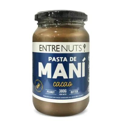 PASTA DE MANÍ CON CACAO X 370G · ENTRENUTS — Brota Almacén Natural Pergamino