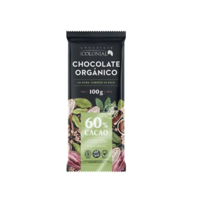 CHOCOLATE ORGÁNICO 60% CACAO X100G · COLONIAL — Brota Almacén Natural Pergamino