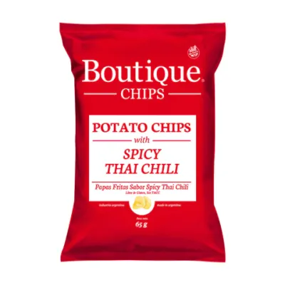 CHIPS SPICY THAI CHILI X65G · BOUTIQUE CHIPS — Brota Almacén Natural Pergamino
