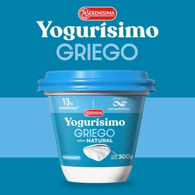 YOGUR YOGURÍSIMO GRIEGO NATURAL SIN ENDULZAR 300G · LA SERENÍSIMA — Brota Almacén Natural Pergamino