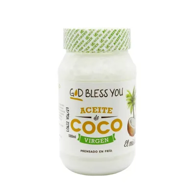 ACEITE DE COCO VIRGEN X500ML GOD BLESS YOU · GOD BLESS YOU — Brota Almacén Natural Pergamino