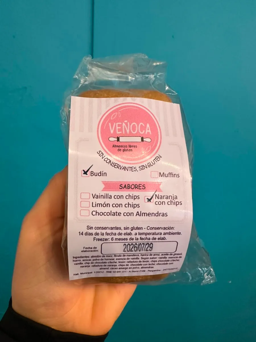MINI BUDIN NARANJA C/CHIPS · VEÑOCA — Brota Almacén Natural Pergamino