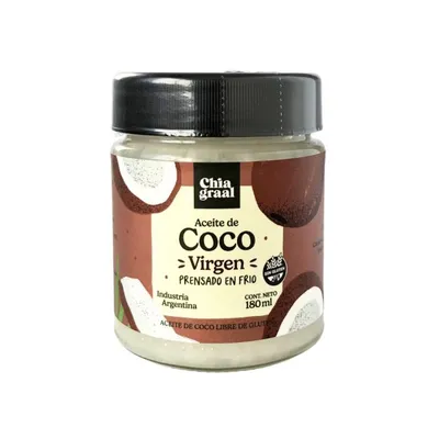 ACEITE COCO VIRGEN X 180 G · CHIA GRAAL — Brota Almacén Natural Pergamino