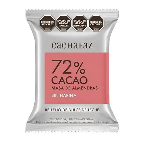 ALFAJOR 72% CACAO X64G · CACHAFAZ — Brota Almacén Natural Pergamino