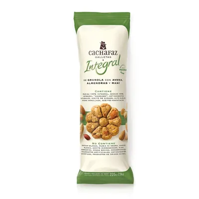 GALLETITAS INTEGRALES DE AVENA ALMENDRAS Y MANÍ X225G · CACHAFAZ — Brota Almacén Natural Pergamino