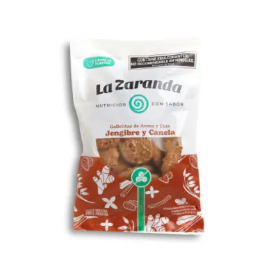 GALLETITAS DE AVENA Y CHIA JENGIBRE Y CANELA X200G · LA ZARANDA — Brota Almacén Natural Pergamino