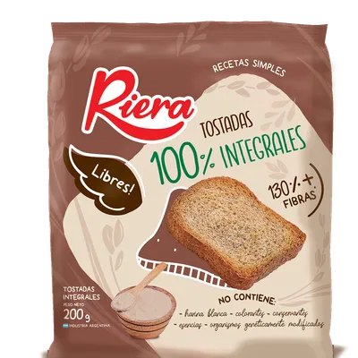 TOSTADAS 100% INTEGRALES · RIERA — Brota Almacén Natural Pergamino