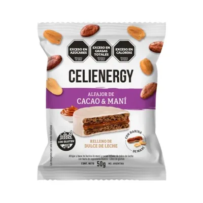 ALFAJOR CACAO Y MANI X50G · CELIENERGY — Brota Almacén Natural Pergamino