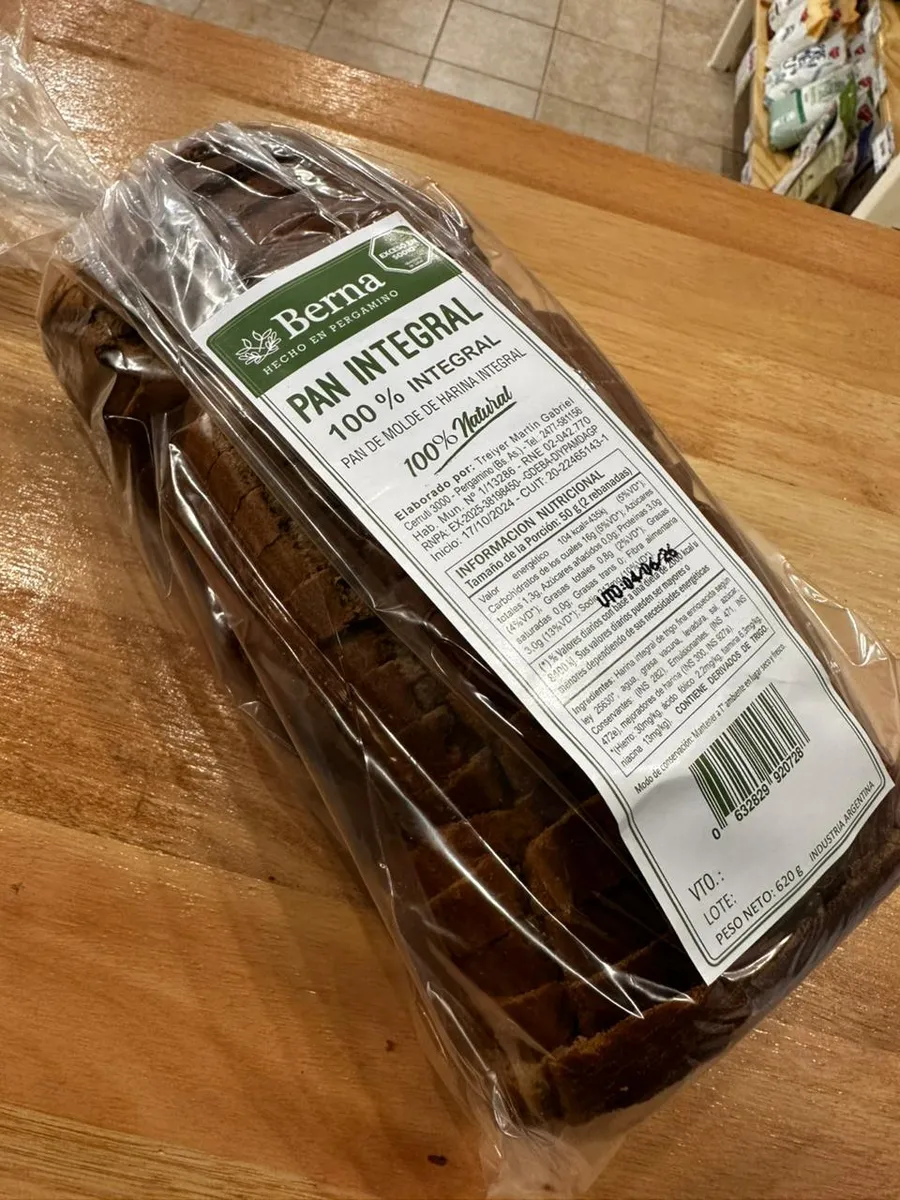 PAN DE MOLDE INTEGRAL · BERNA — Brota Almacén Natural Pergamino