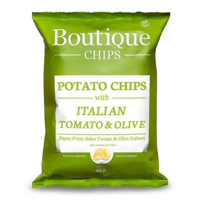 CHIPS DE TOMATE Y OLIVA X 65G · BOUTIQUE CHIPS — Brota Almacén Natural Pergamino