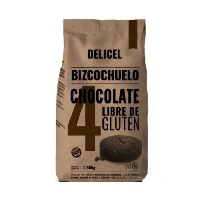 PREMEZCLA BIZCOCHUELO CHOCO 500G · DELICEL — Brota Almacén Natural Pergamino