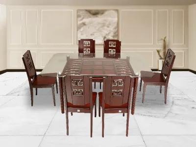 Camelia Dining Table-6 Seater(With Chair)