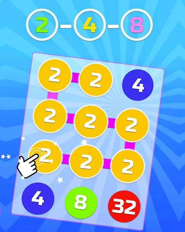 2-4-8 : link identical numbers