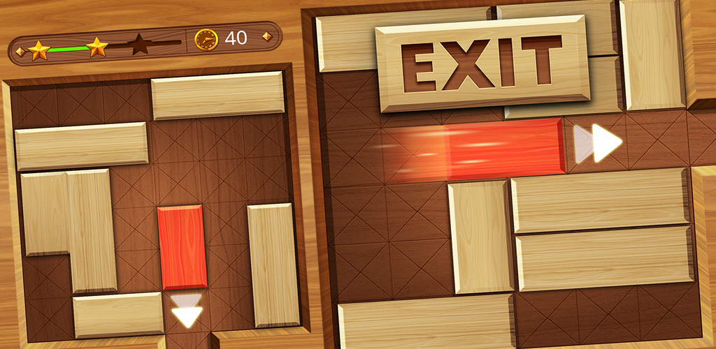 EXIT : unblock red wood block