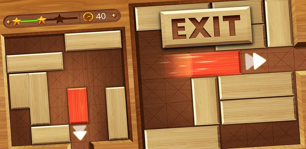 EXIT : unblock red wood block