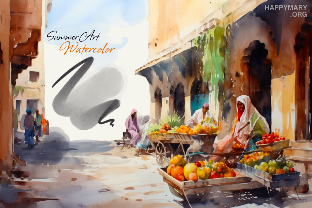 Summer Art Watercolor preview 2