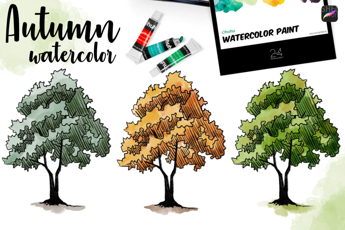 Autumn Watercolor preview 2