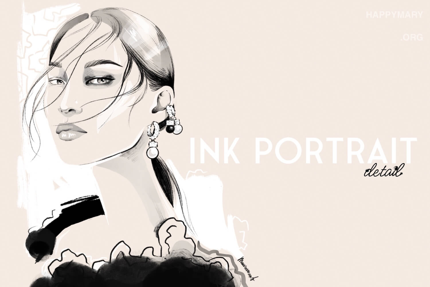 Ink Portrait Detail
