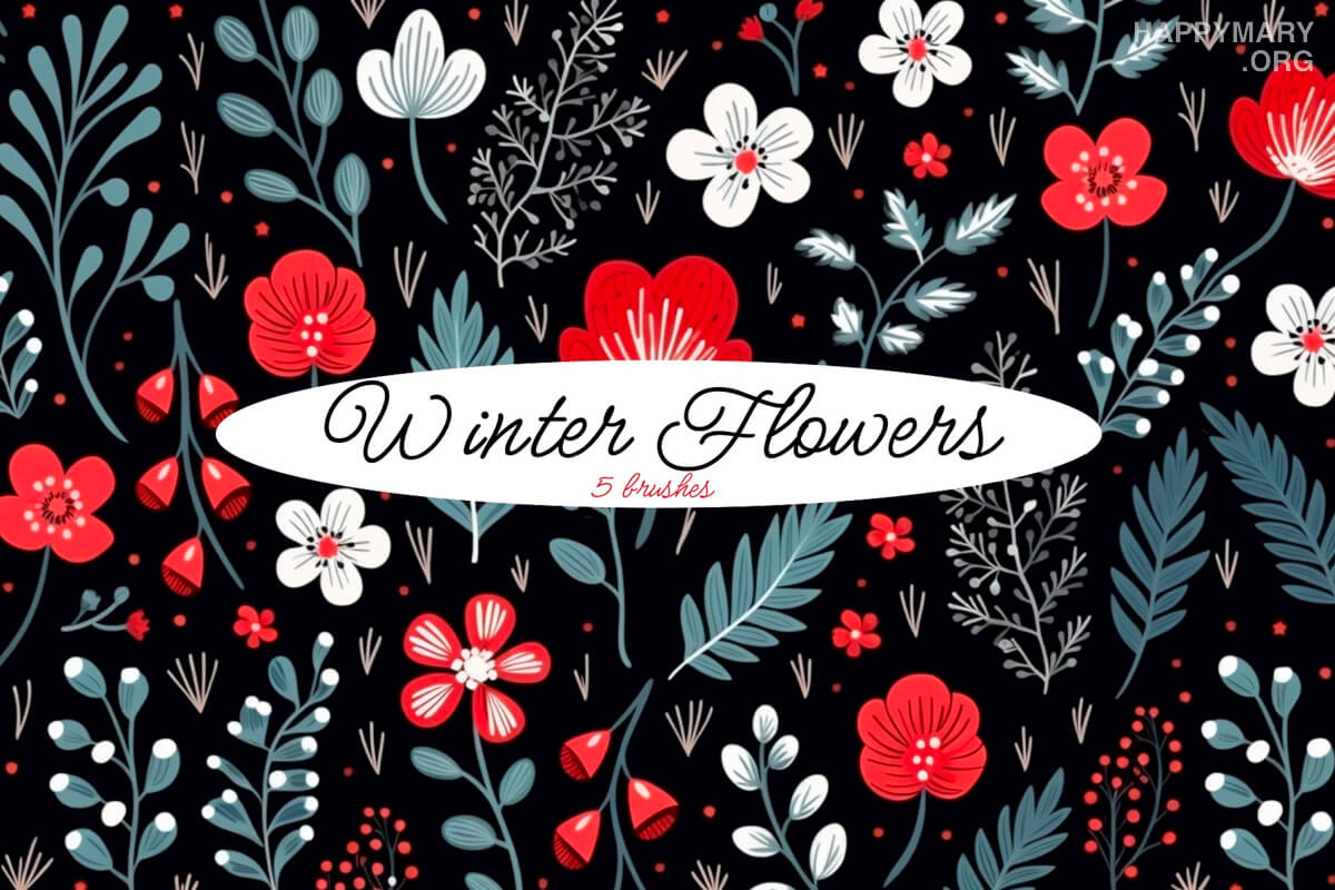 Winter Flowers Set
