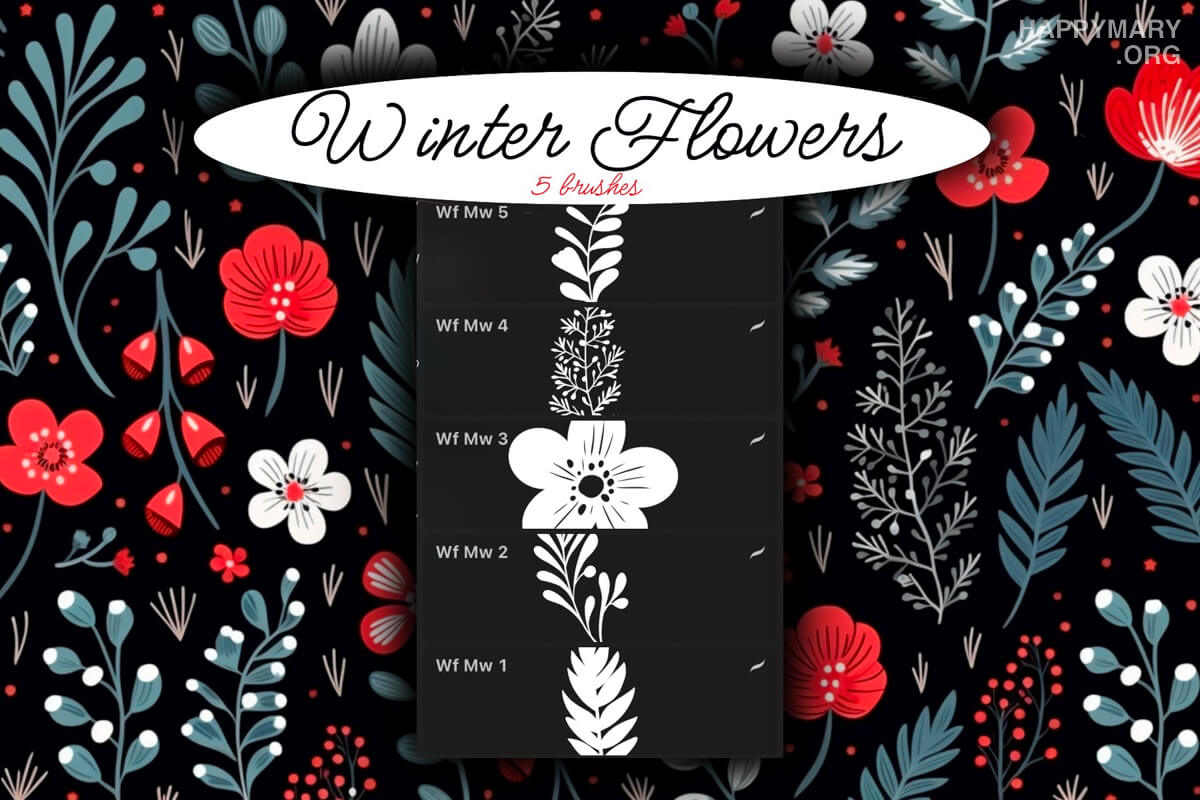 Winter Flowers Set preview 2