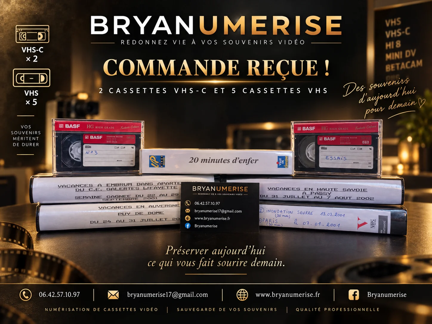 Numérisation de cassettes VHS - Réalisations Bryanumerise