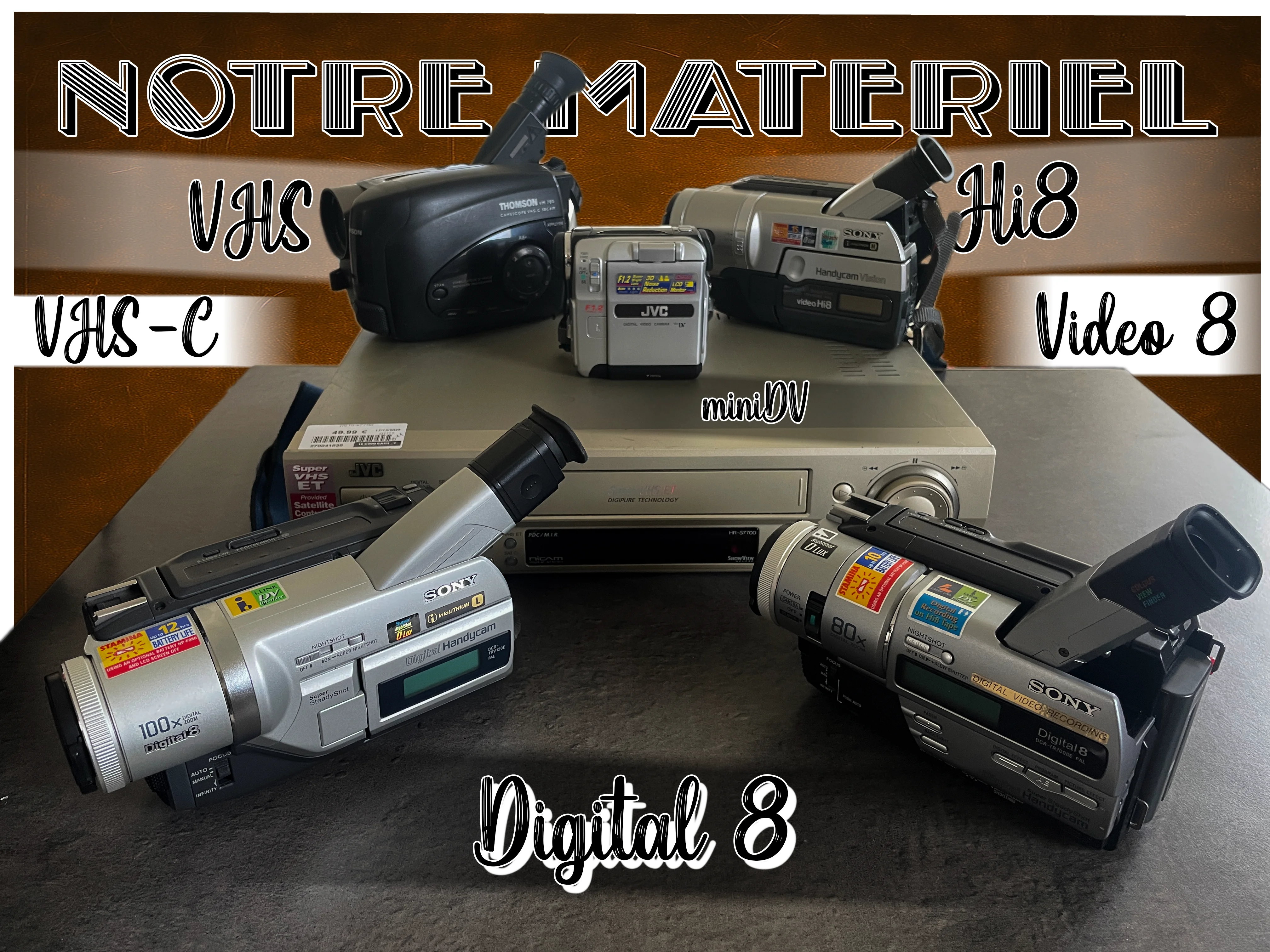 Matériel professionnel pour la numérisation de cassettes VHS Hi8 Video8 MiniDV Digital8