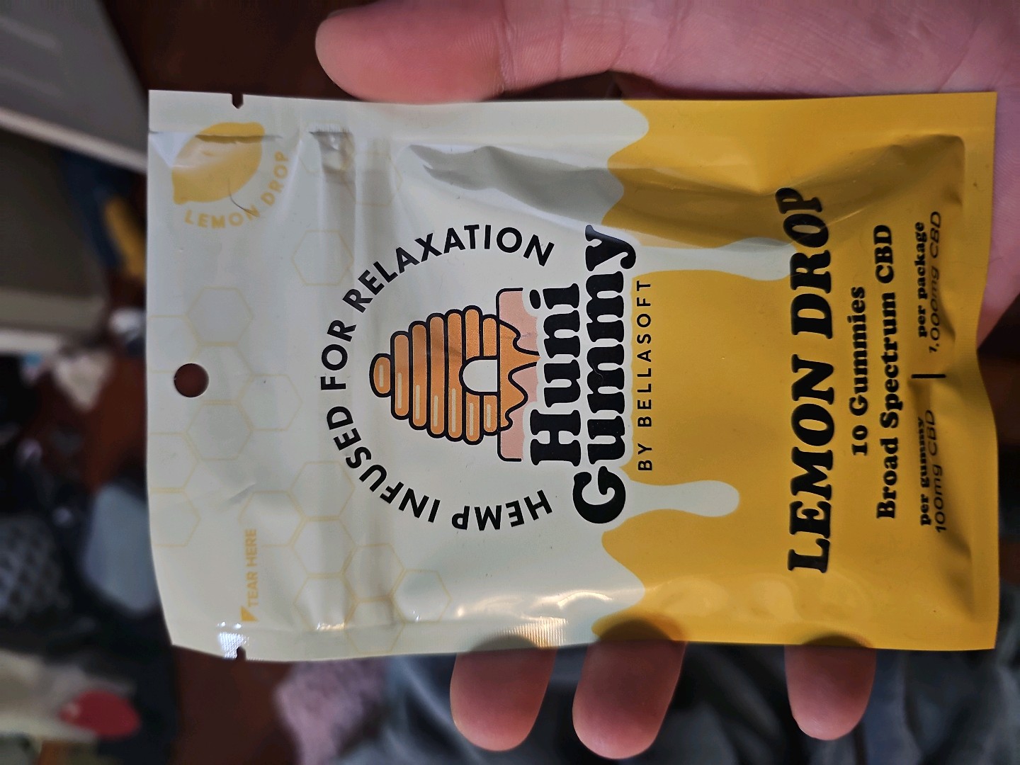 Huni Gummy Lemon Drop Broad-Spectrum CBD Gummies