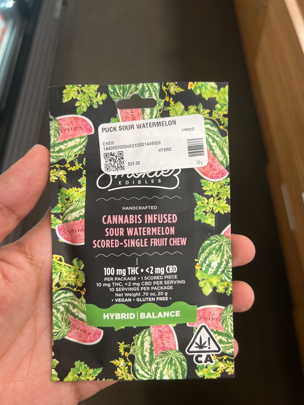 Sour Watermelon Scored-Single Fruit Chew