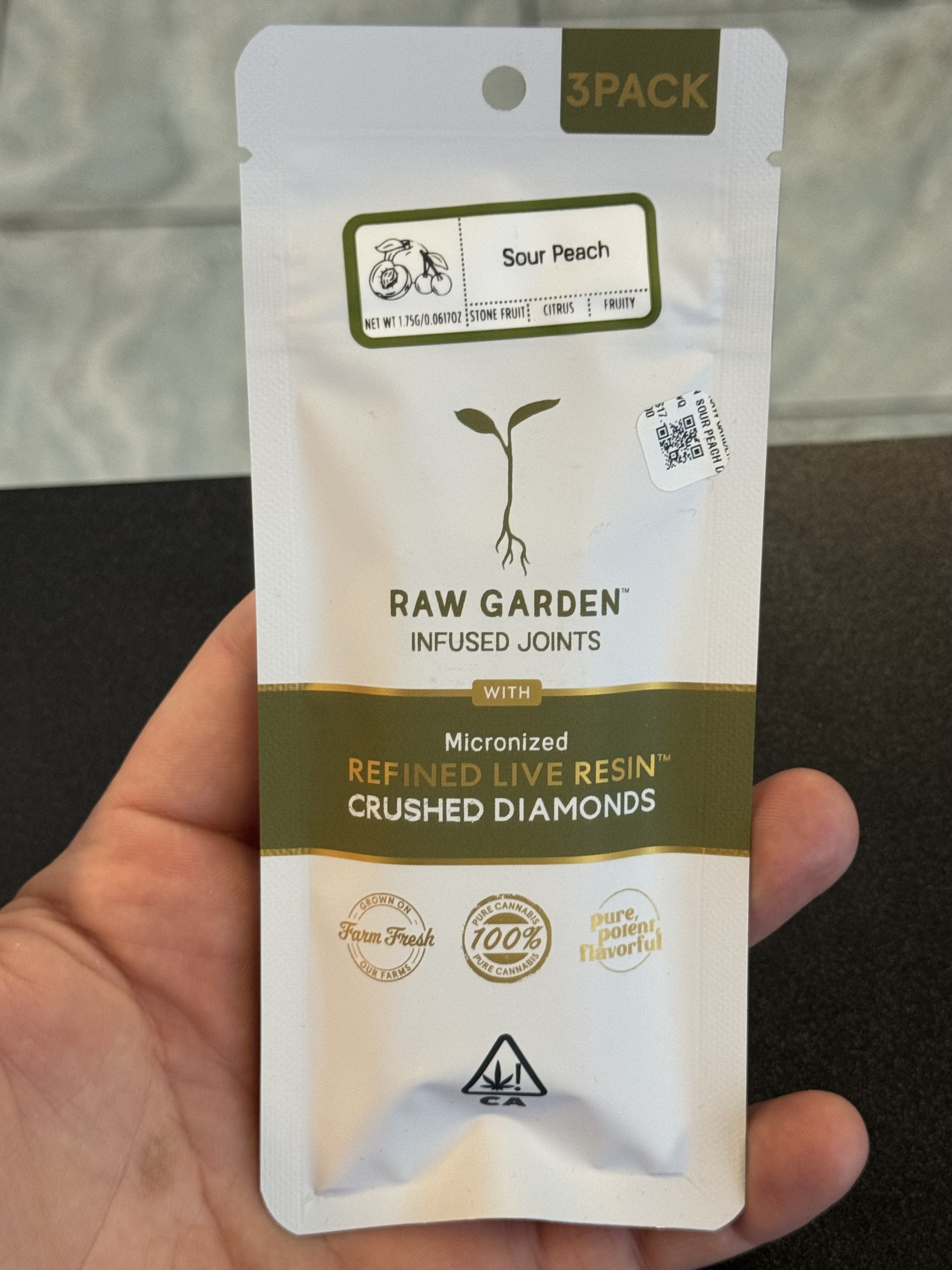 Raw Garden Infused Joints with Micronized Refined Live Resin Crushed Diamonds
