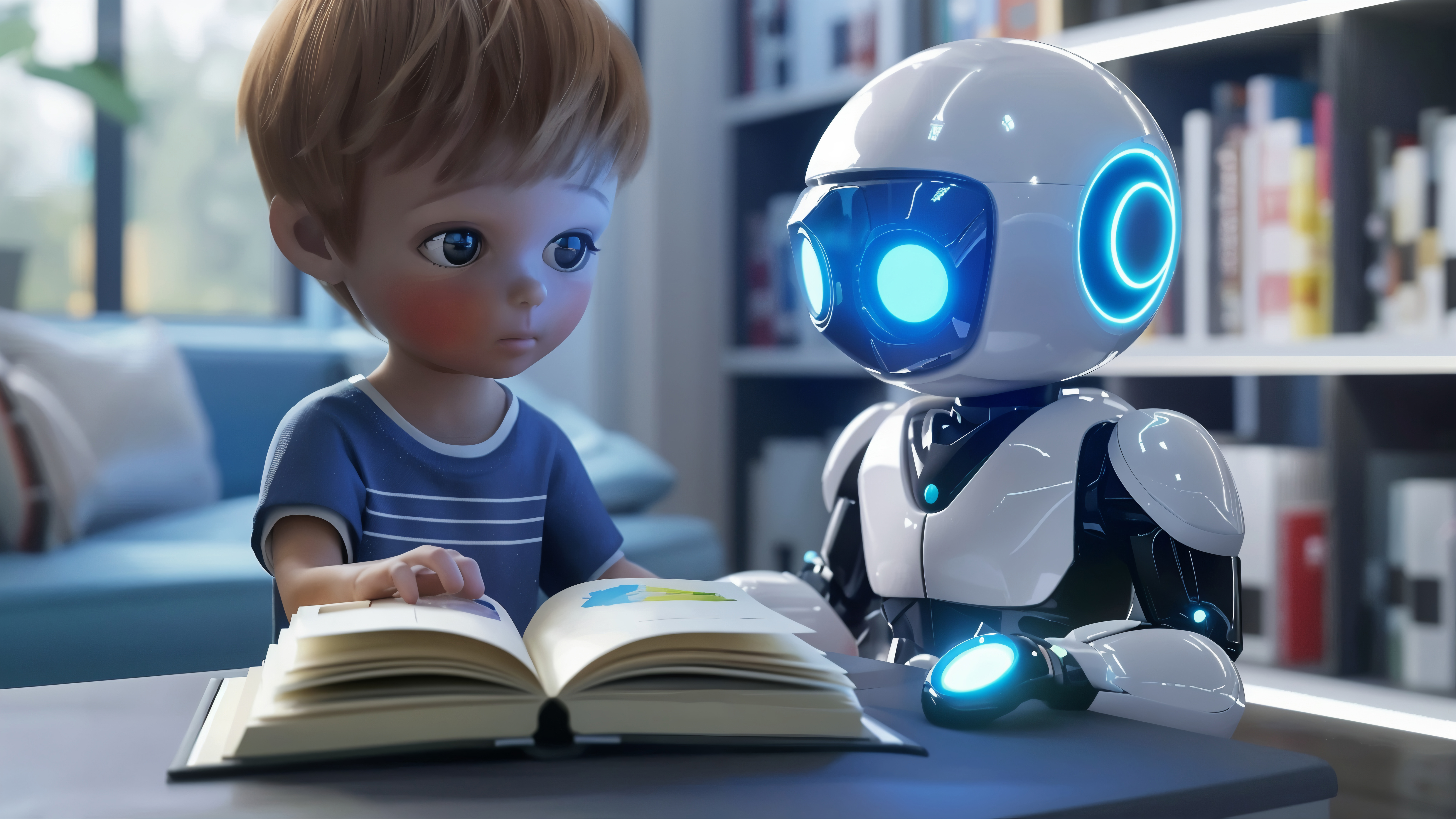 AI writing assistant is helping a child in study