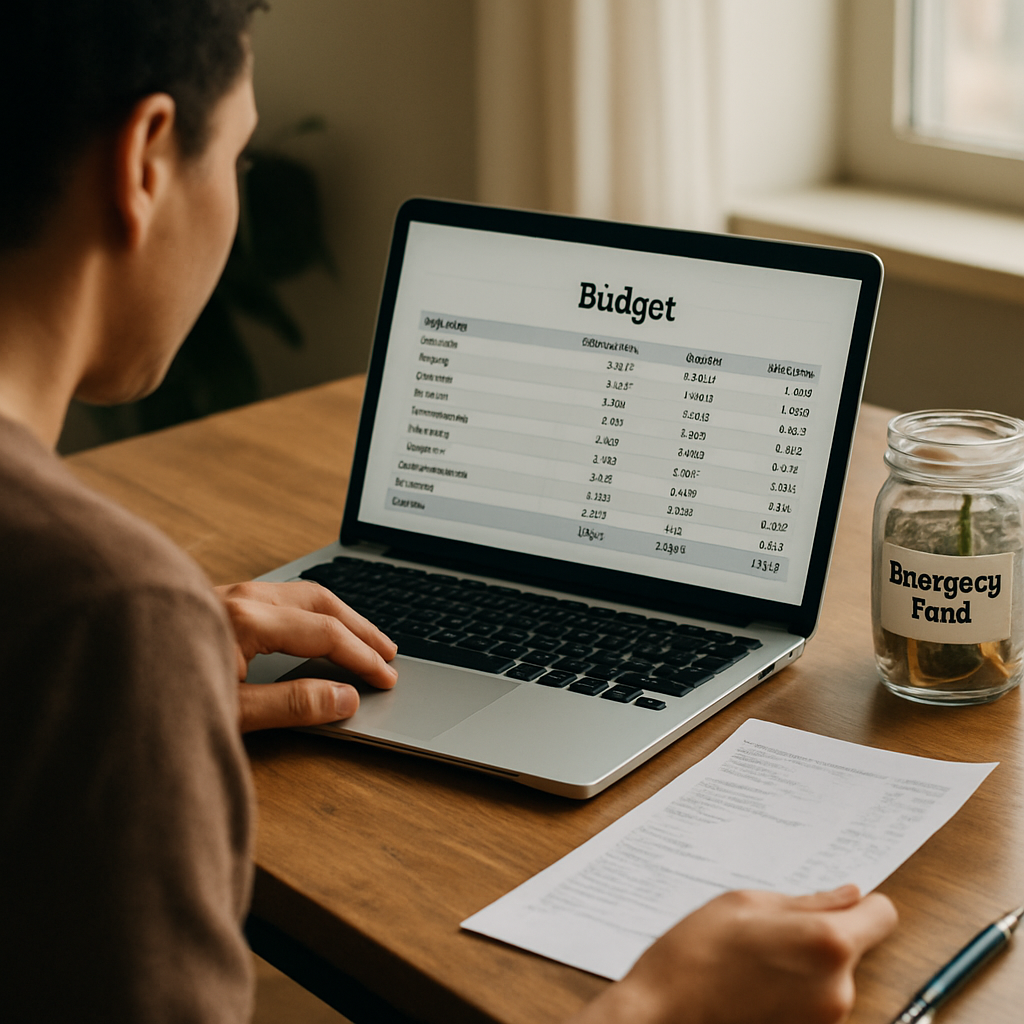 Freelancer managing finances for emergency savings