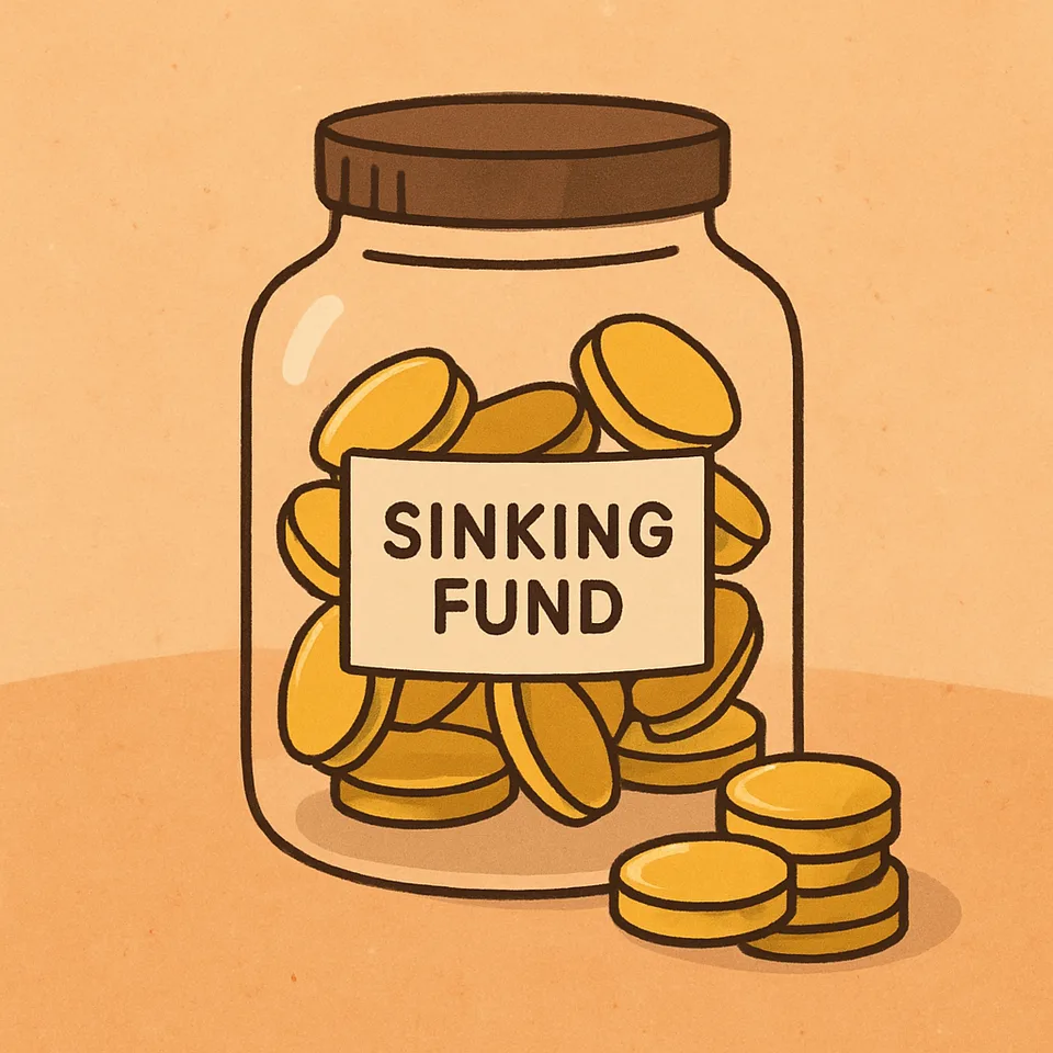 Sinking fund jar with coins