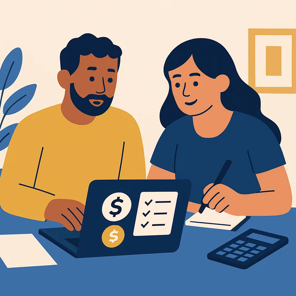 Couple having a financial check-in