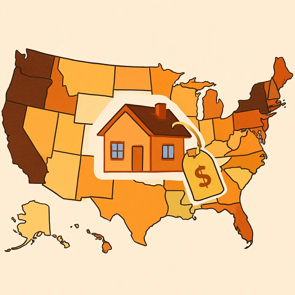 Map with rental cost variations
