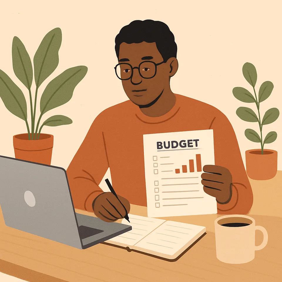 Person conducting a weekly money review