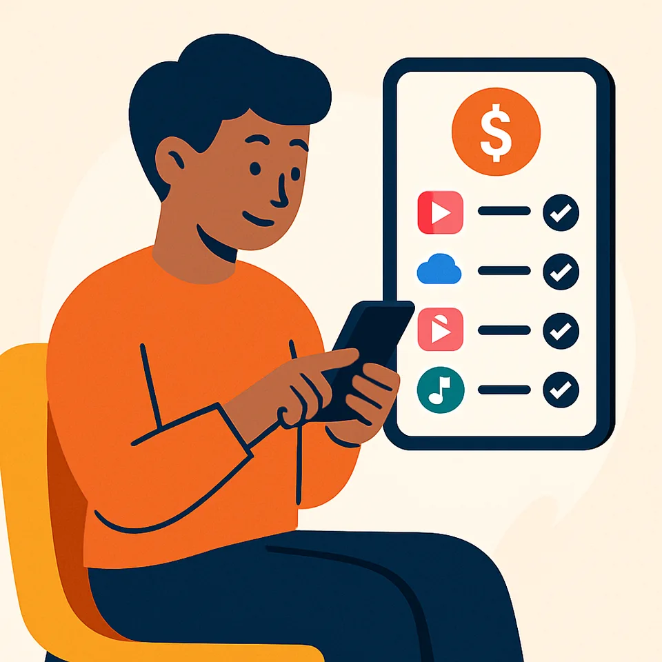 Using an app to track subscriptions