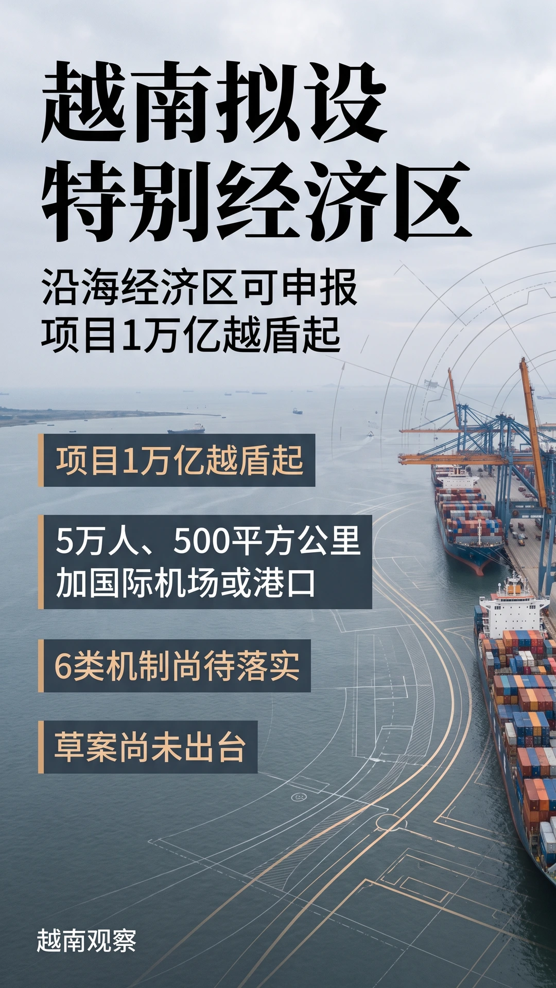 # 越南拟设特别经济区，项目门槛从 1.5 万亿越盾起