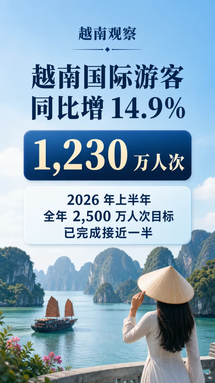 # 越南上半年国际游客达 1,230 万人次
