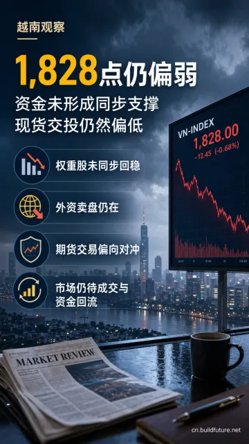 # 越南股市周回顾｜VN-Index 跌回 1,828 点，外资继续撤出，期指成