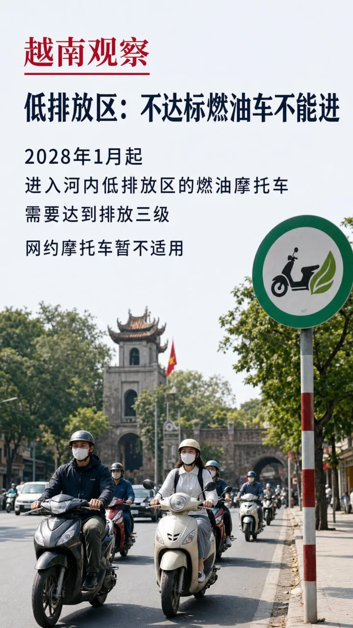 7 月 24 日，河内市要求建设部门研究一套支持低收入人群更换老旧摩托车的办法。方案针对使用年限较长、可能达不到排放标准的车辆，首次排放检测也在考虑免费。