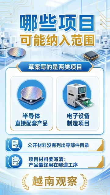 # 胡志明市正征求半导体配套项目扶持意见