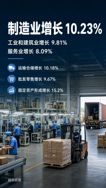 越南上半年GDP增长8.18%，制造业和消费同步回升