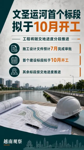# 胡志明市文圣运河首个标段拟于10月开工
