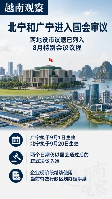 北宁和广宁设立中央直辖市进入国会审议程序
