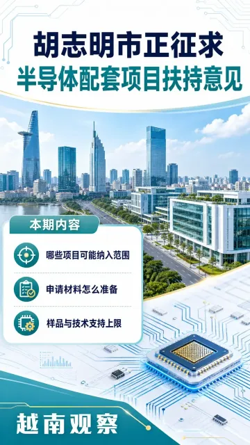 胡志明市正征求半导体配套项目扶持意见