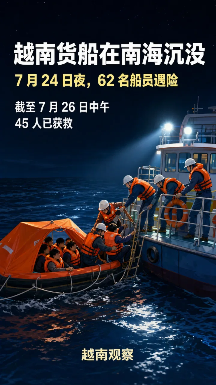 # 中国救援力量在南海救起 39 名越南船员