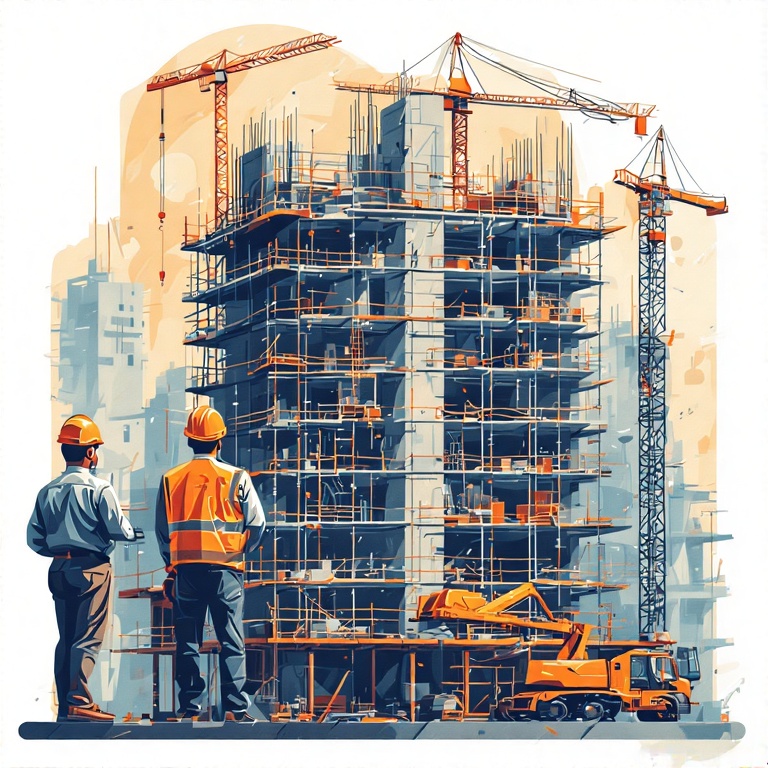 Construction site with crane