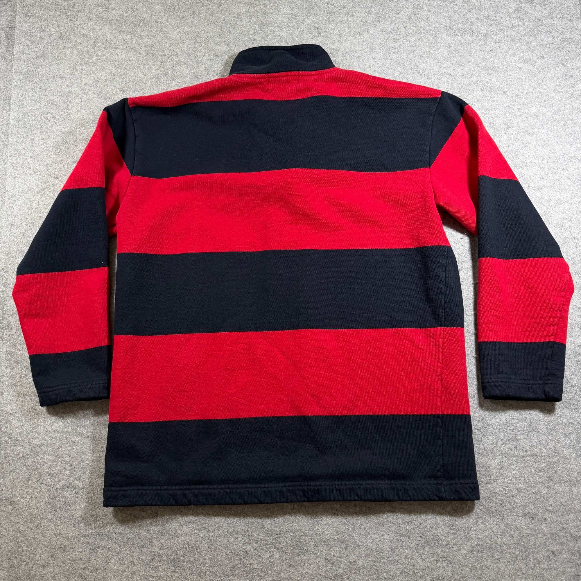 Iconic Lauren Ralph Lauren Rugby Sweater Womens S Red Navy Striped Quarter Zip thumbnail 2