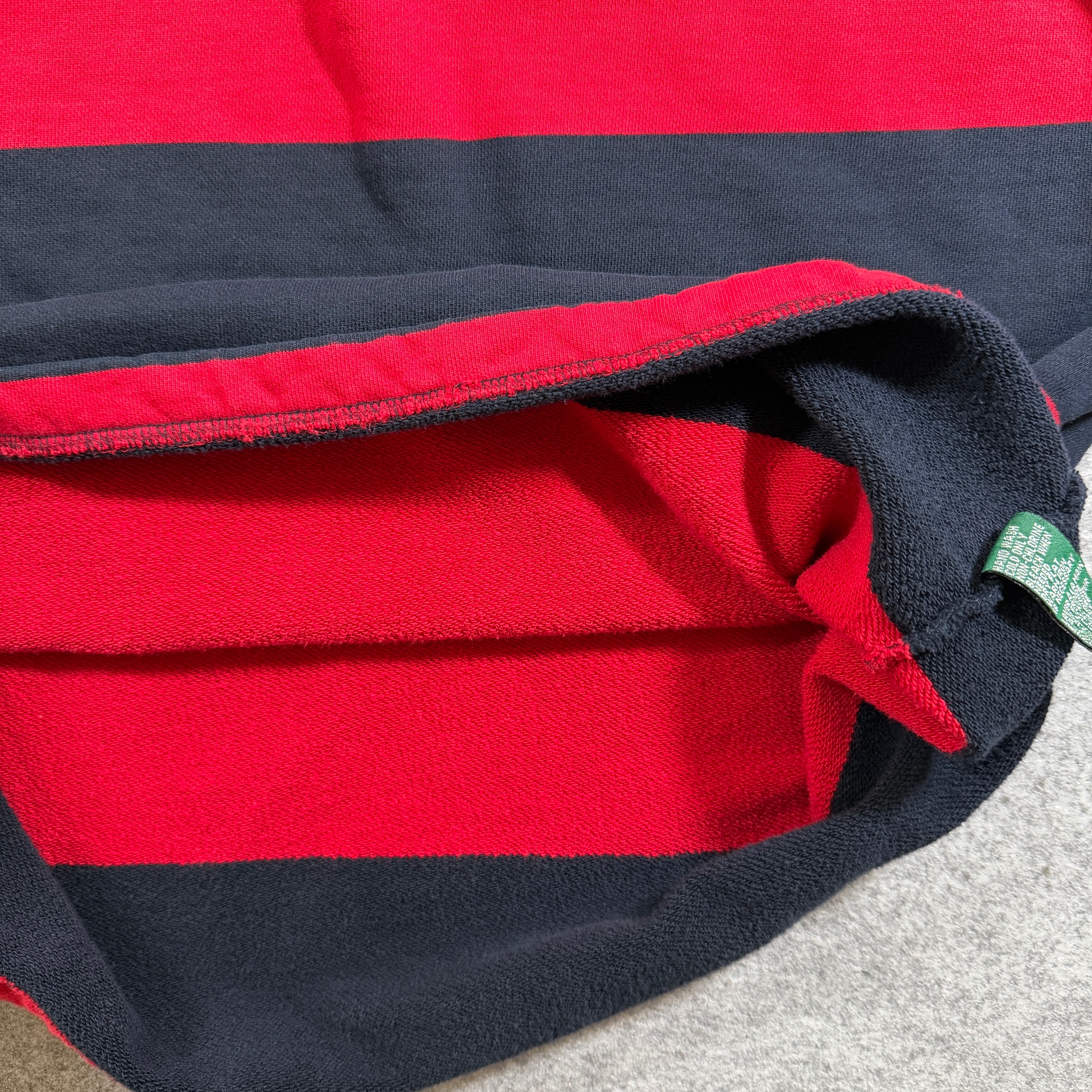 Iconic Lauren Ralph Lauren Rugby Sweater Womens S Red Navy Striped Quarter Zip thumbnail 10